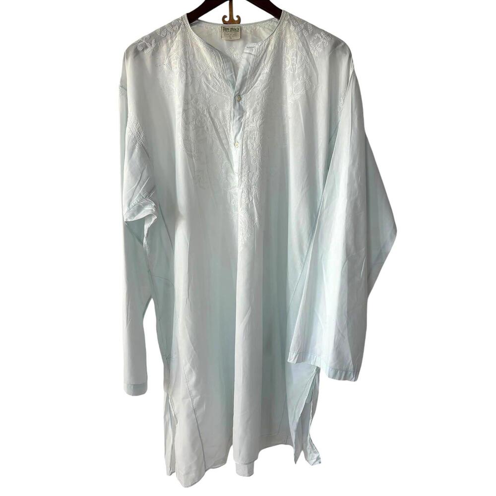 Sam Hilu’s 100% Cotton White Embroidered Kurta Women Size XL